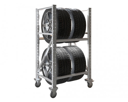 Стеллаж MS Pro 1350/781x606 передвижной для хранения 4 шин *